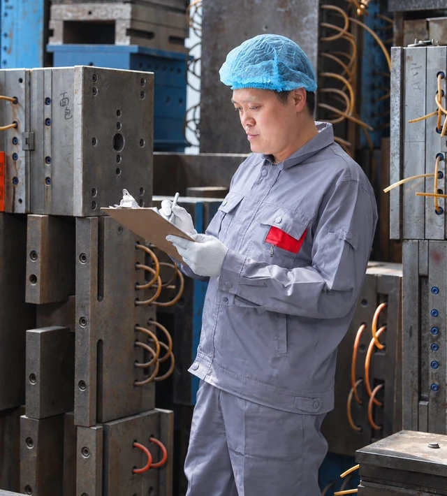 HM Manufacturing inspector checking mold tooling